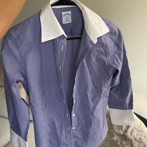 Brooks brothers blue stripped dress shirt